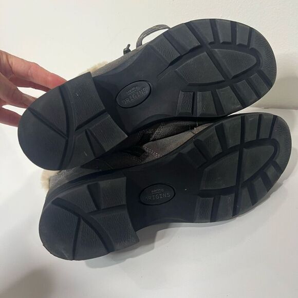 Earth Origins Rada Gray Ankle Winter Foots Fur Trim Top Size 10 - Picture 4 of 7